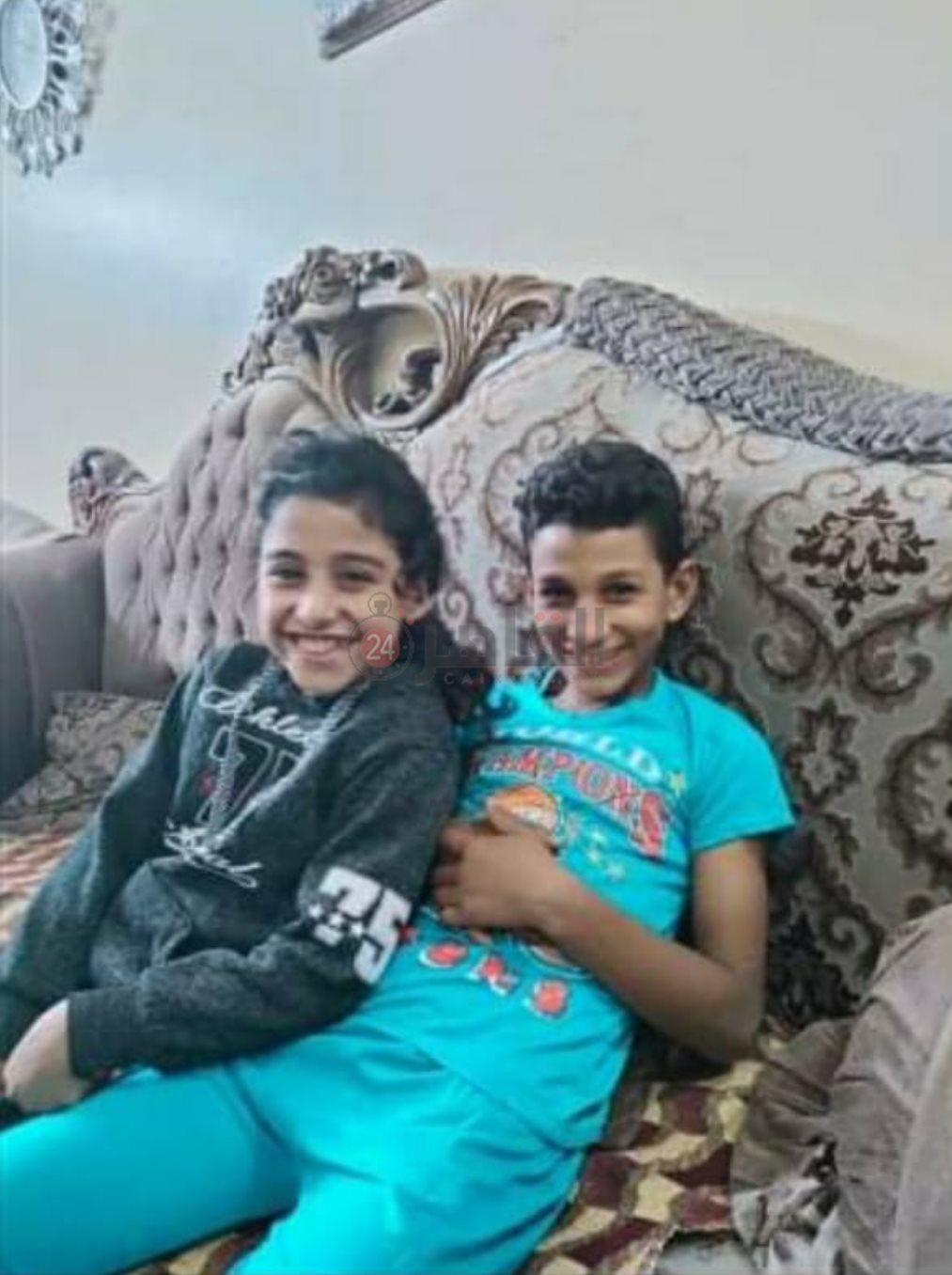 الطفلين بعد العثور عليهما في الإسكندرية