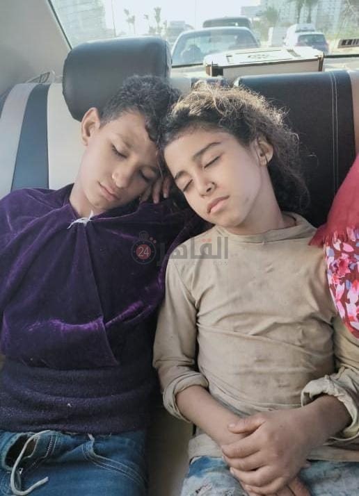 الطفلين وقت وصولهما محافظة الإسكندرية