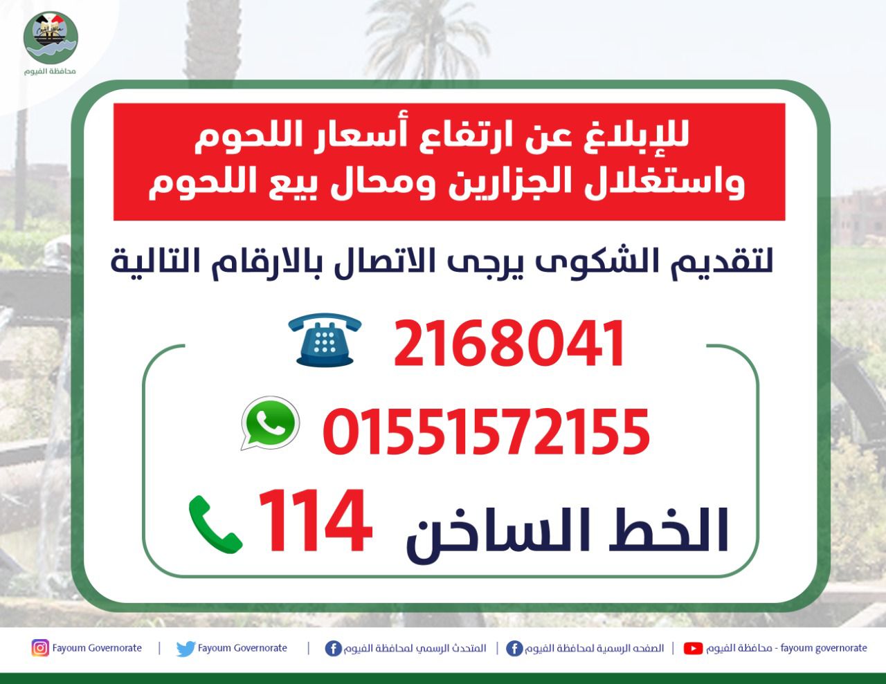 أرقام مُخصصة لتقديم شكاوي استغلال الجزارين