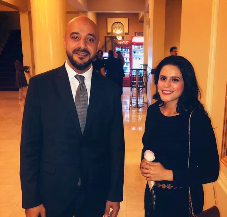 الكاتب محمد صادق رفقة الناقدة بريهان أحمد 