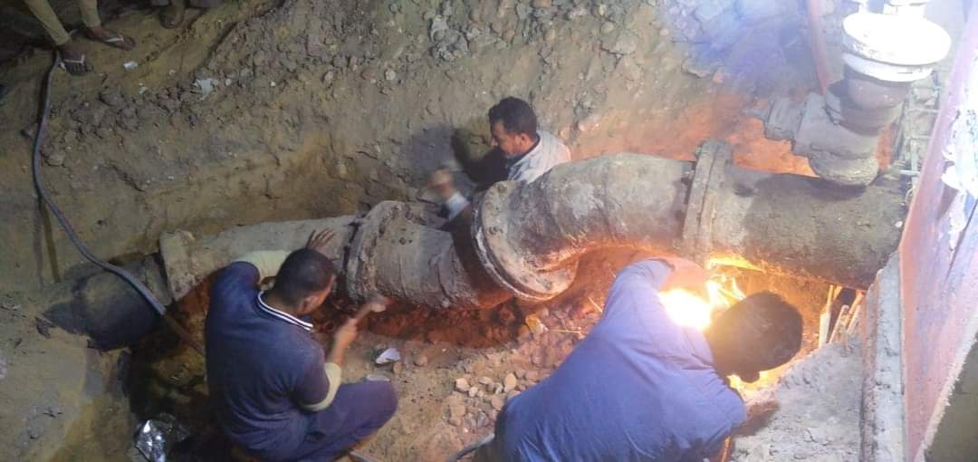 بدء أعمال تعديل مسار خط مياه 300 بمنطقة السواقي