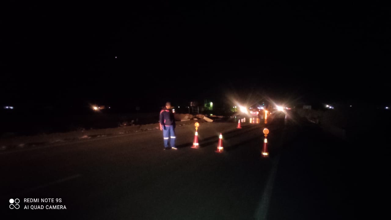  المياه تغمر طريق اسكندرية مطروح