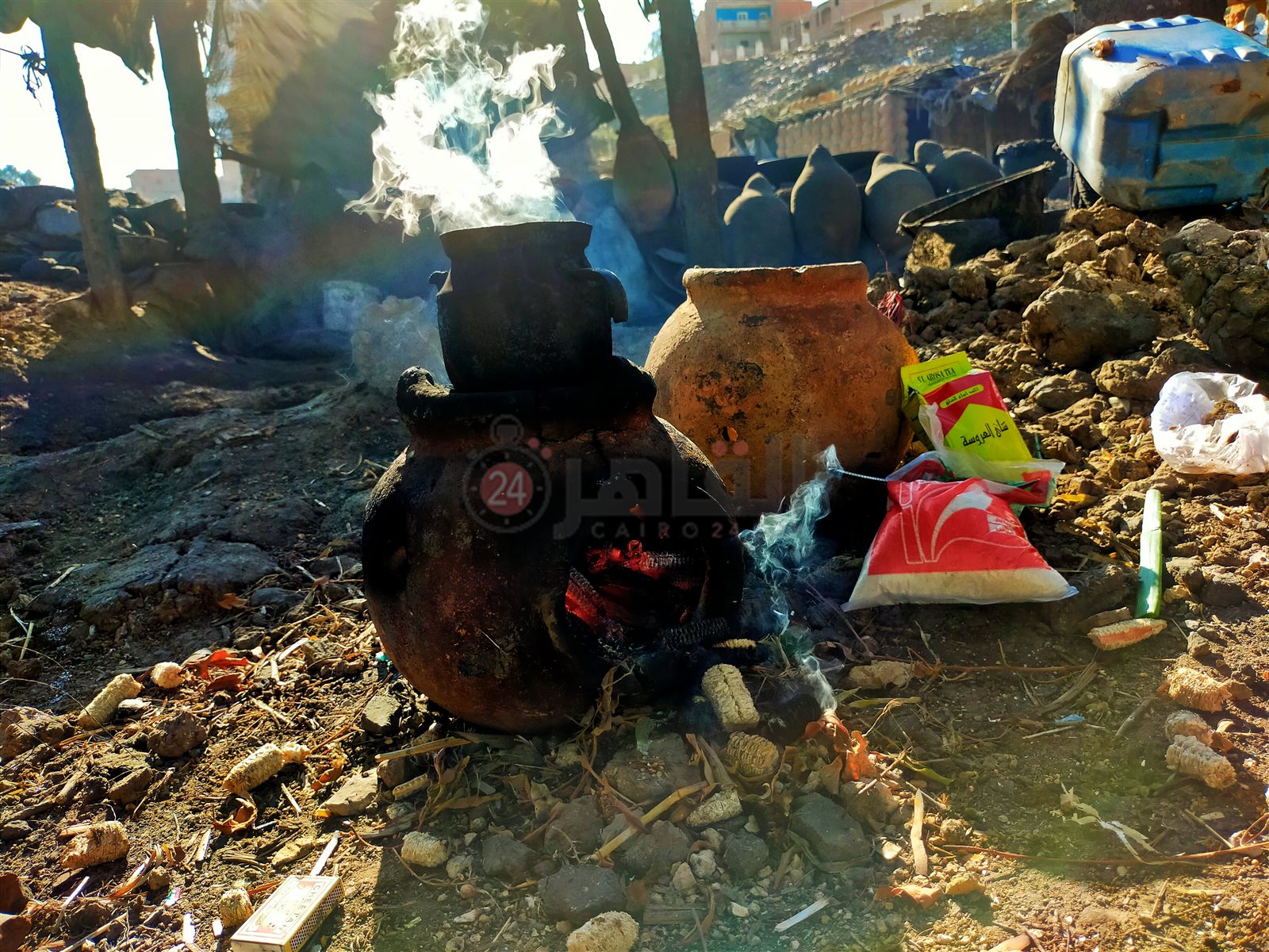 الشاي على الكانون