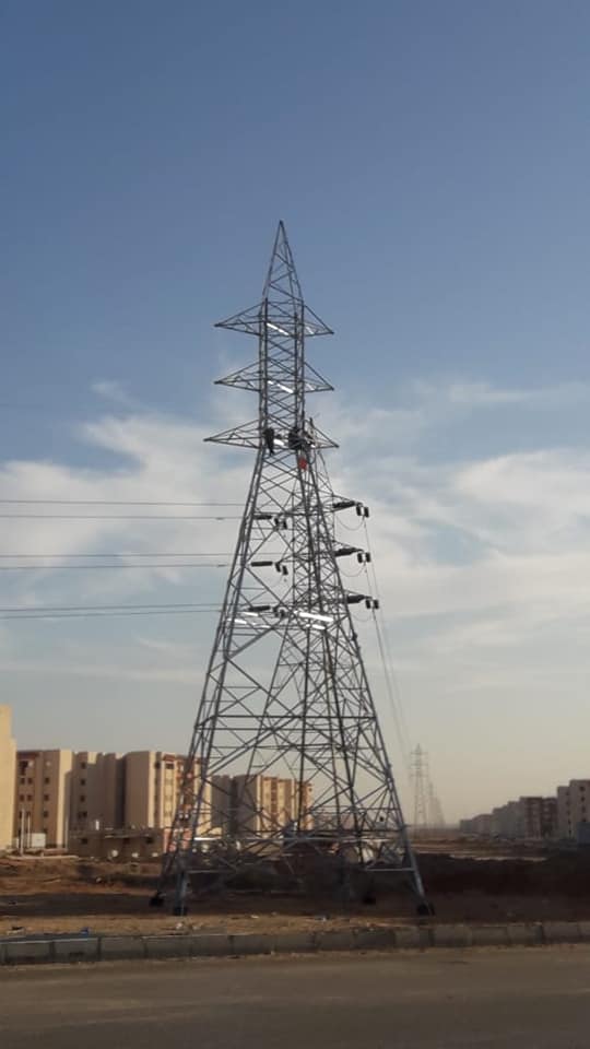 أبراج الربط اللازمة لمحطة محولات كهرباء S11 بالعاشر من رمضان 01