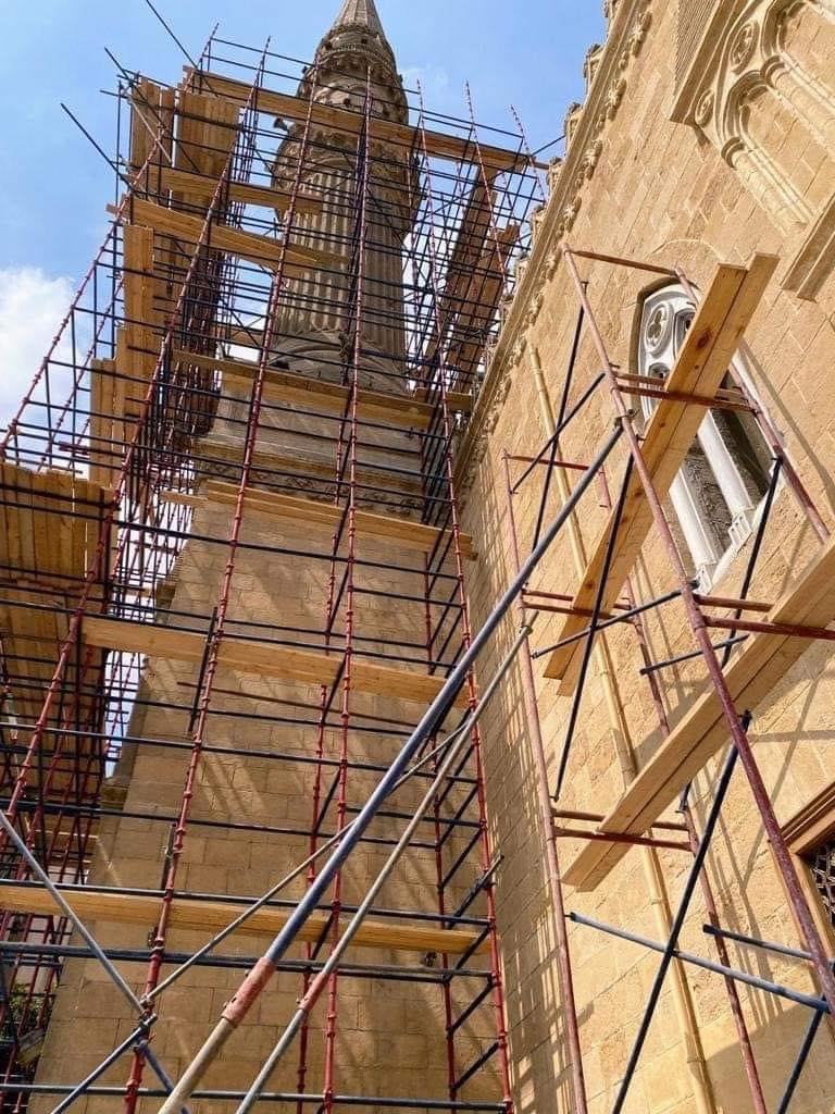 أعمال الترميم بمسجد سيدنا الحسين