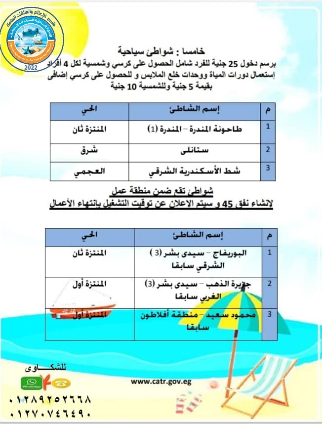 4 أسعار دخول الشواطئ