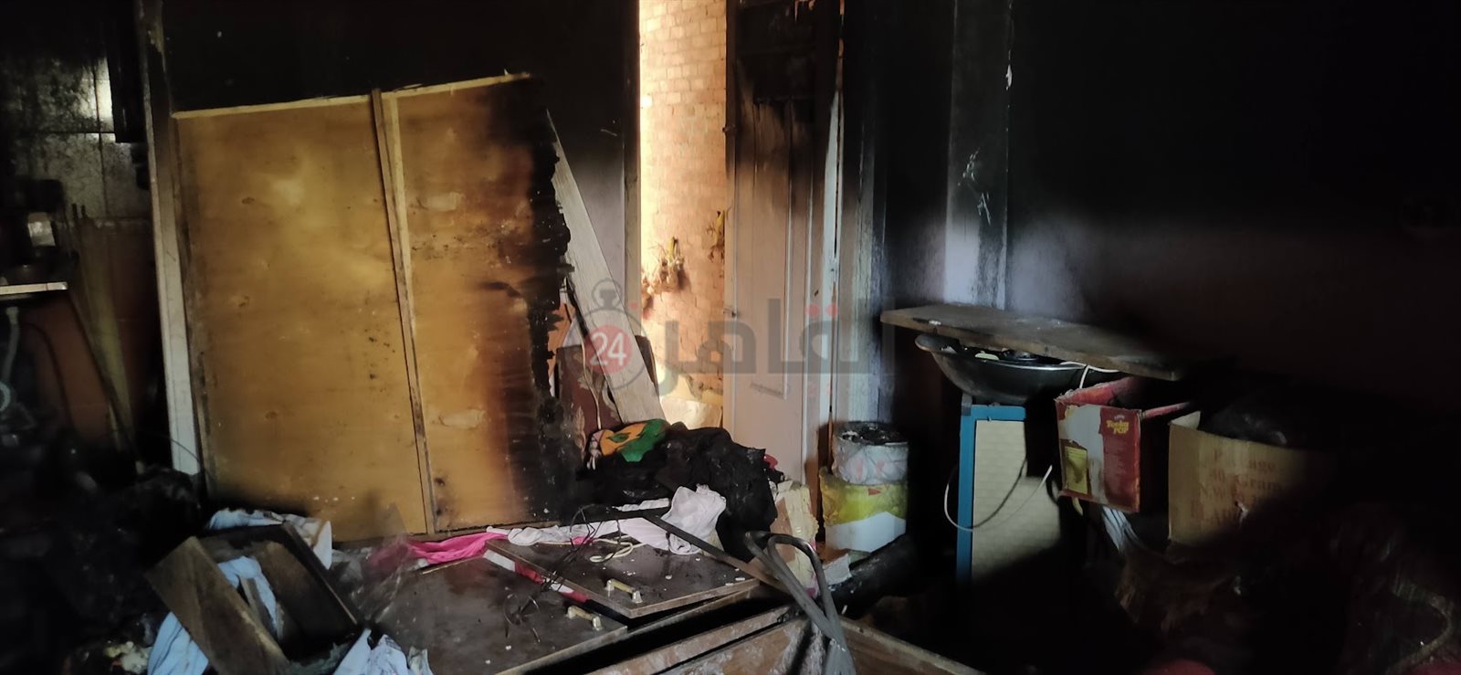 آثار الحريق في مسكن والدة الزوجة 02