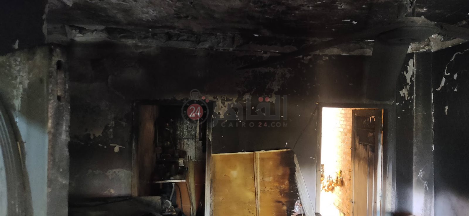 آثار الحريق في مسكن والدة الزوجة 07