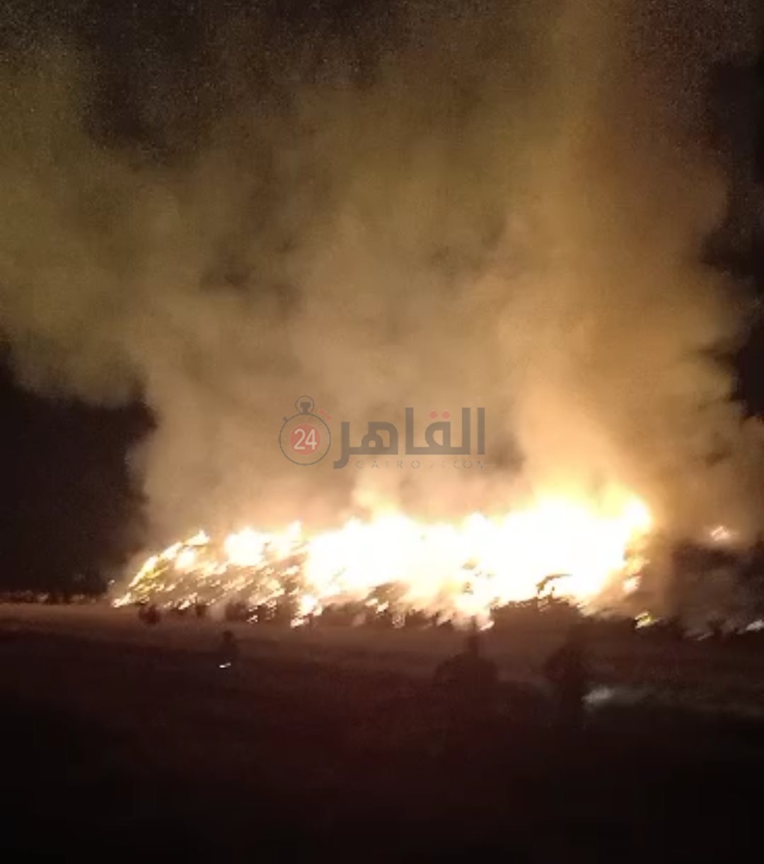 حريق شونة قش بالشرقية 4