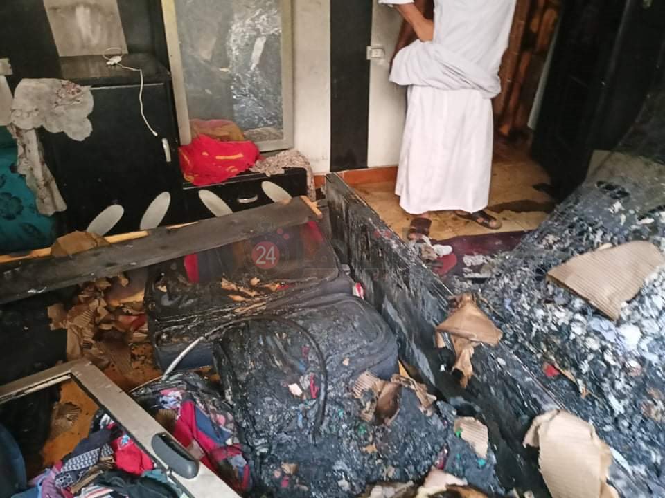 حريق شقة الأقصر