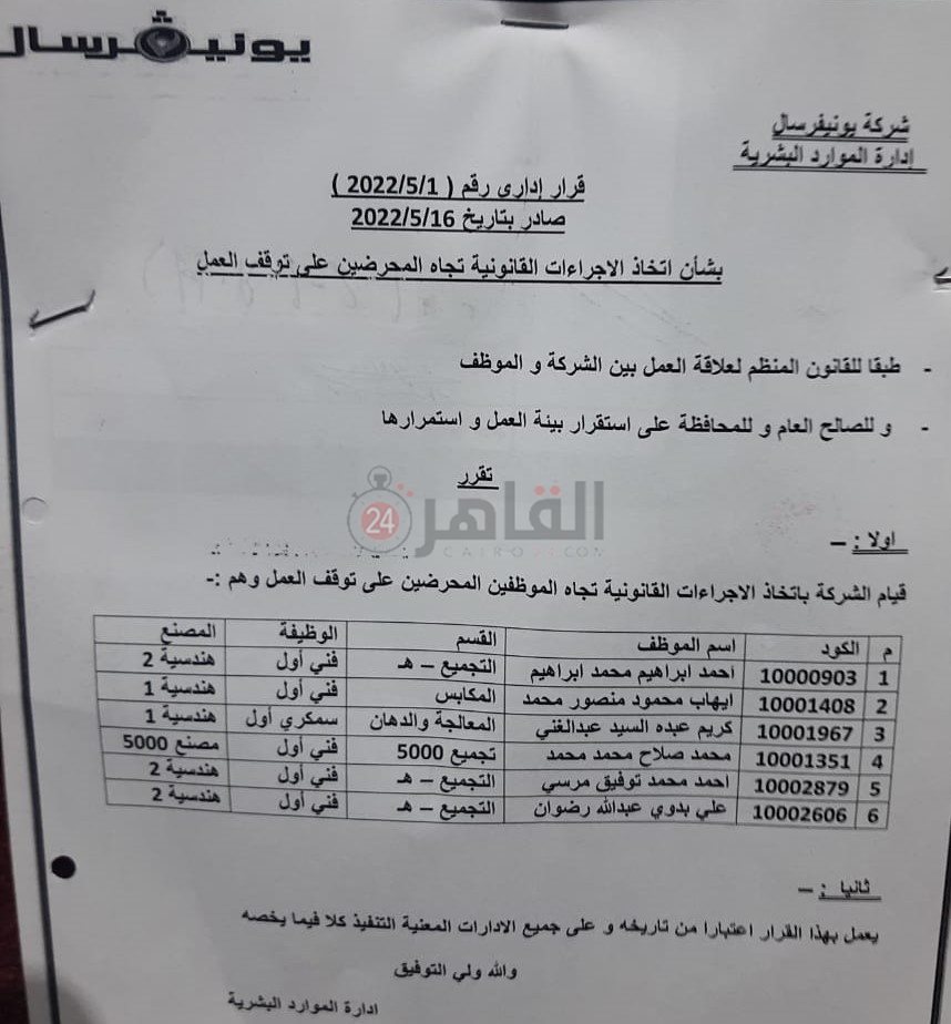 أسماء العمال