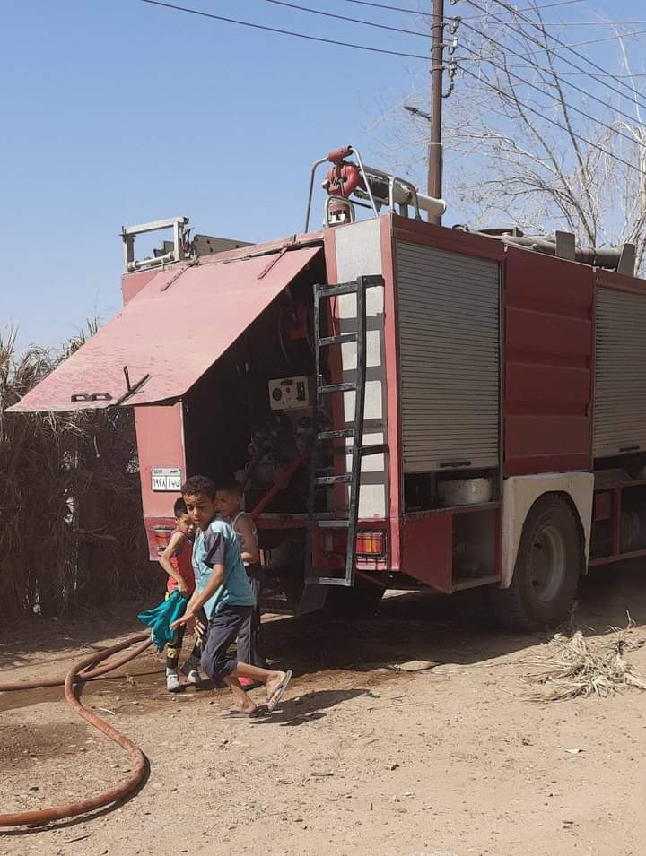 حريق بحظيرة مواشي بأسيوط