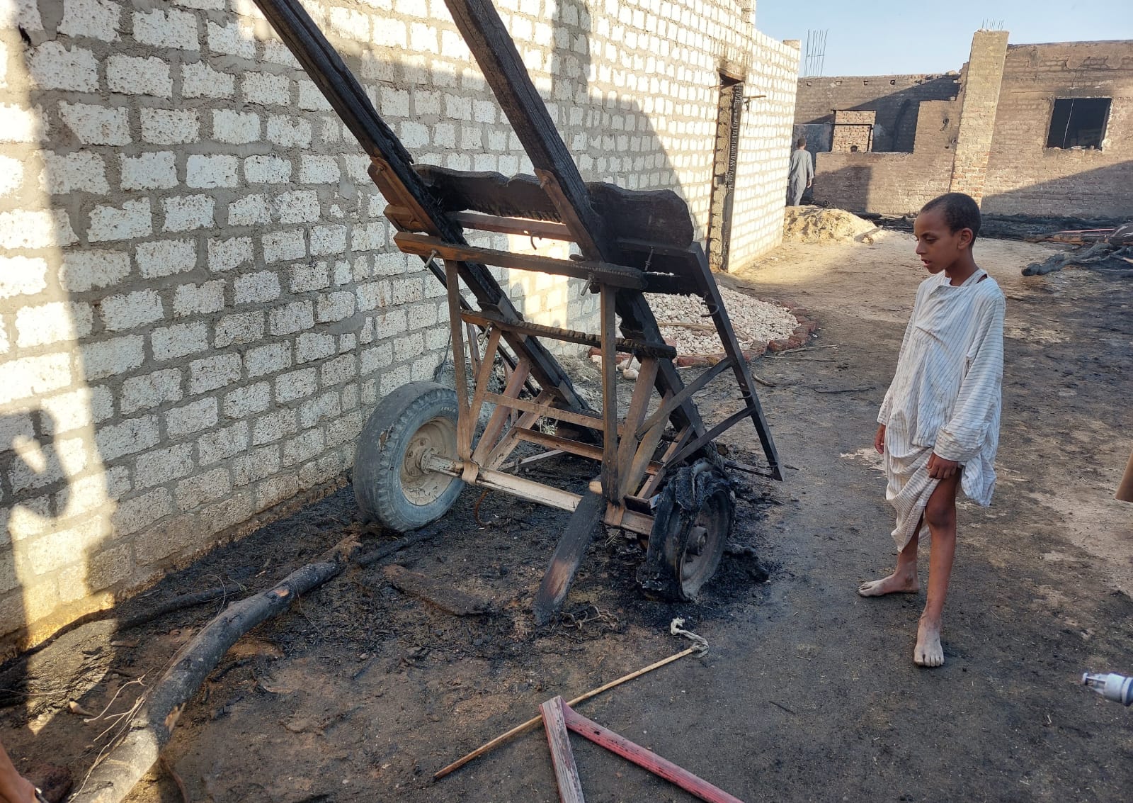 حريق قرية الدير بالأقصر 