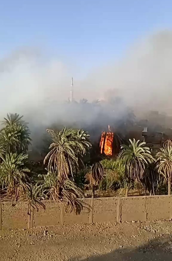 حريق منطقة الكرنك بالأقصر 
