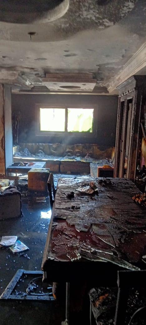 حريق شقة دواجن حلوان 