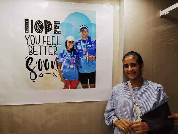 اللاعبة جومانا ياسر بطلة الترايثلون 