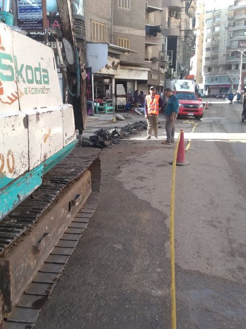 بدء تطوير شارعي القومية والأمن الغذائي 01