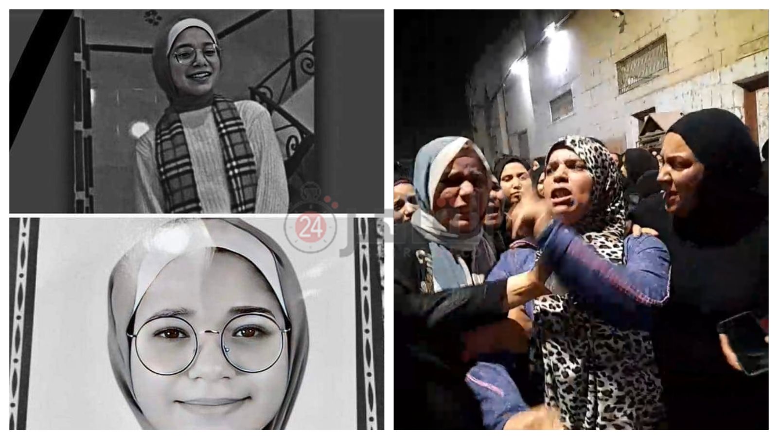 انهيار الأم أثناء جنازة ابنتها