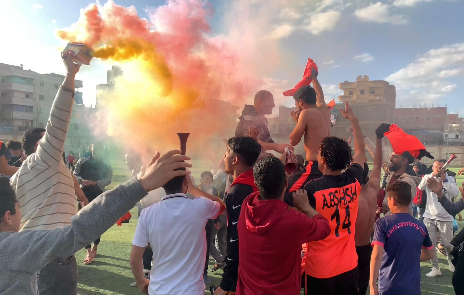 احتفالات أبشيش بالصعود لدوري الدرجة الثالثة