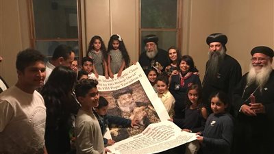 البابا يلتقي بفصل تعلم اللغة القبطية بنيويورك