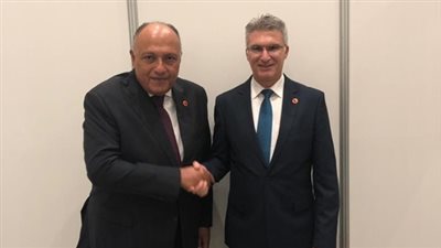السفير سامح شكري يلتقى بوزير خارجية مالطا