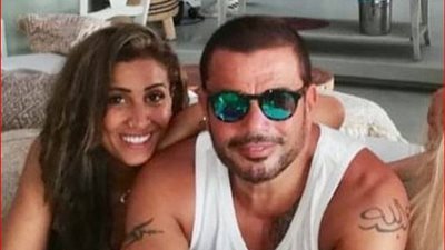 خاص.. شاهد الهضبة مع دينا الشربينى على مسرح حفل جامعة مصر الدولية (صورة)