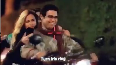 شاهد.. لحظة سقوط نيللي كريم أثناء تصوير مشاهدها في مسلسل “بـ 100 وش” (فيديو)