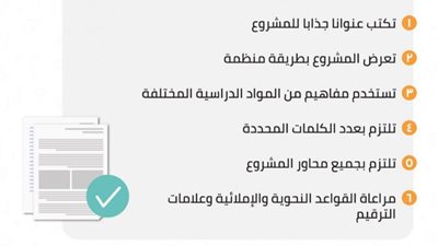 خطوات المشروع البحثي وموضوعات التعليم لجميع الطلاب