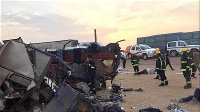 مصرع 3 وإصابة 40 شخصا في حادث حافلة المعتمرين المصريين بمكة المكرمة | بث مباشر