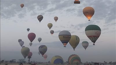 1450 سائحًا على متن 60 رحلة بالون طائر بسماء الأقصر صباح اليوم