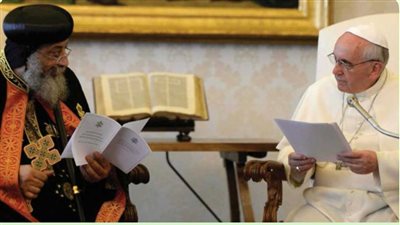 البابا تواضروس الثاني يلتقي بابا الفاتيكان للمرة الثانية 9 مايو المقبل 