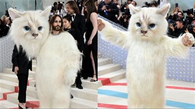 بـ زي قط ضخم.. جاريد ليتو بإطلالة غريبة على سجادة حفل Met Gala 2023