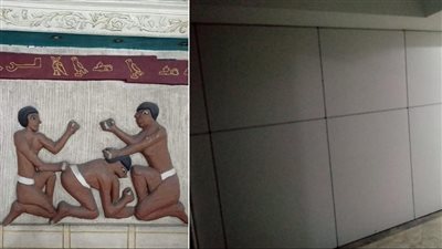 بعد نشر القاهرة 24.. إزالة جدارية فرع القاهرة للتأمين الصحي المثيرة للجدل