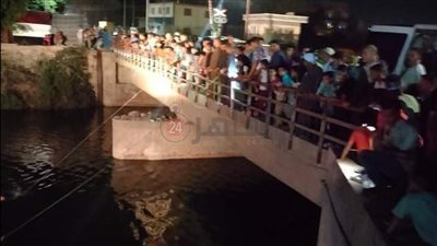 مصرع وإصابة 5 أشخاص إثر سقوط سيارة ملاكي بترعة بأسيوط | صور