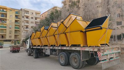 جهاز 6 أكتوبر يبدأ تنفيذ أكبر حملة لاستبدال صناديق القمامة المتهالكة بأخرى جديدة لجميع الأحياء | صور
