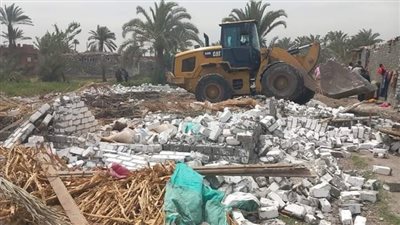 إزالة 293 حالة تعدٍ بالزراعة والبناء على أراضي الدولة والملكيات الخاصة بالفيوم