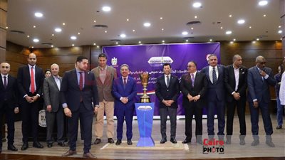 وزير الرياضة يشهد المؤتمر الصحفي الخاص بزيارة كأس العالم لكرة السلة إلى مصر