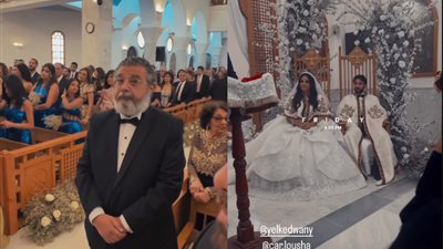 الفنان يوسف ماجد الكدواني يحتفل بزفافه في إحدى الكنائس | صور وفيديو
