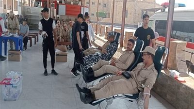 بمشاركة رجال الشرطة.. حملة للتبرع بالدم في المنوفية | صور