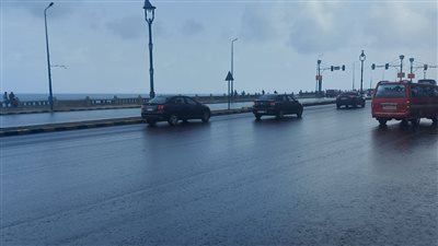 سقوط أمطار خفيفة على مناطق غرب ووسط الإسكندرية 