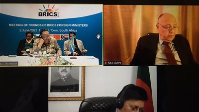 وزير الخارجية يشارك في اجتماع أصدقاء تجمع بريكس الوزاري