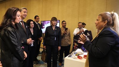 ممثلو هيئة الأمم المتحدة يتفقدون جناح تحويشة بالمجلس القومي للمرأة 