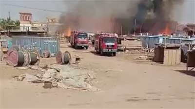 حريق في مخزن أخشاب بجوار نادي وادي دجلة