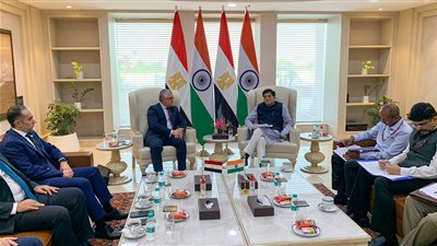 رئيس اقتصادية قناة السويس يبحث مع وزير التجارة الهندي التعاون في مجالات الطاقة المتجددة