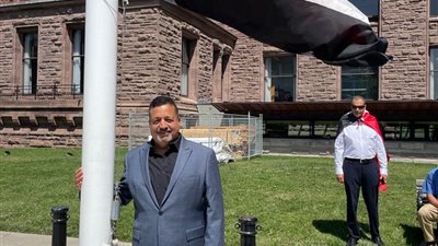 نائب رئيس حزب العدل يشارك مراسم رفع العلم المصري بالبرلمان الكندي