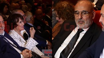 جمال سليمان وسميرة أحمد في حفل تكريم المجلس القومي لحقوق الإنسان لصناع الدراما بمتحف الحضارة