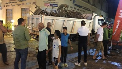 رفع إشغالات محلات منطقة الألفي بحي الأزبكية