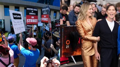 أبطال Oppenheimer تركوا العرض الأول للتضامن.. ممثلون وكتاب بهوليوود يضربون عن العمل لزيادة الأجور