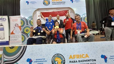 10 ميداليات حصيلة مشاركة بعثة الريشة الطائرة ببطولة إفريقيا البارالمبية
