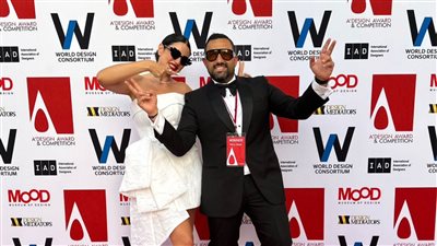 درة تحتفل بحصول زوجها هاني سعد على الجائزة الفضية في مسابقة A' Design Award 